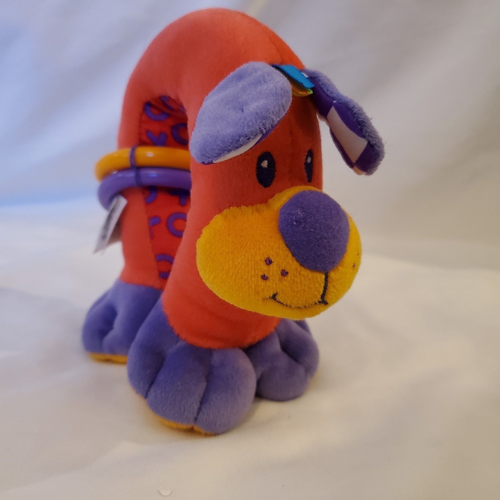 Lamaze Red Purple Puppy Dog Baby‎ Plush Stuffed Animal U Shaped Vintage